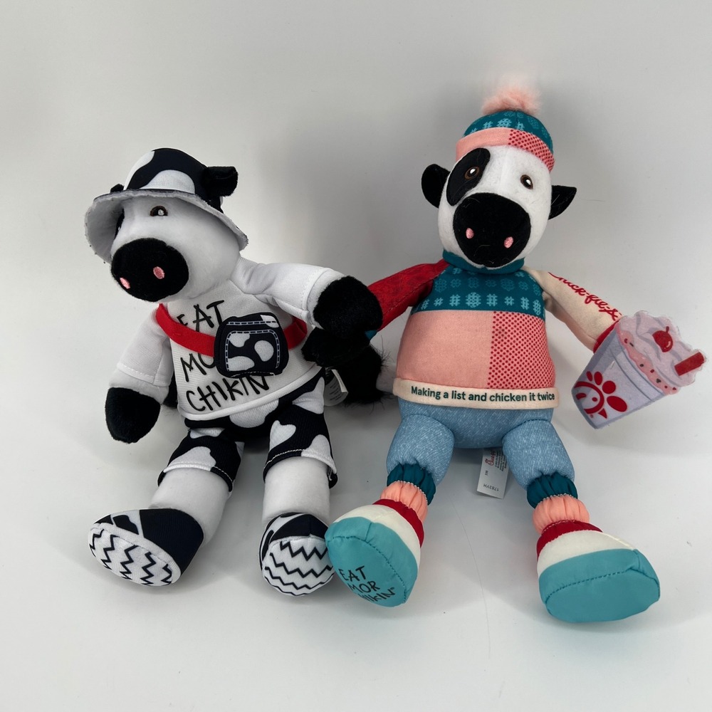 Chick-fil-A Eat Mor Chikin Cow Plush 2023 & 2024 Sweater Milkshake